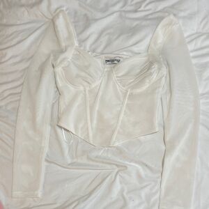 Princess Polly Cream Corset Blouse